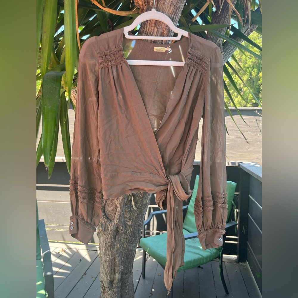 Maxstudio special edition 100% silk cache-cœur / wrap blouse